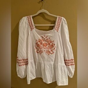 Adorable Pink and White Printed Top